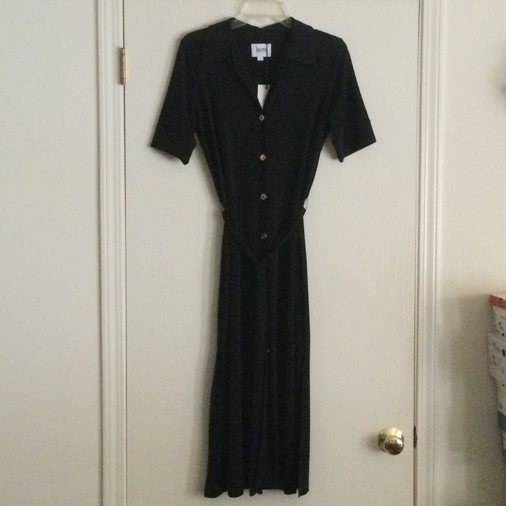 Classic Black Button-Front Women’s Dress